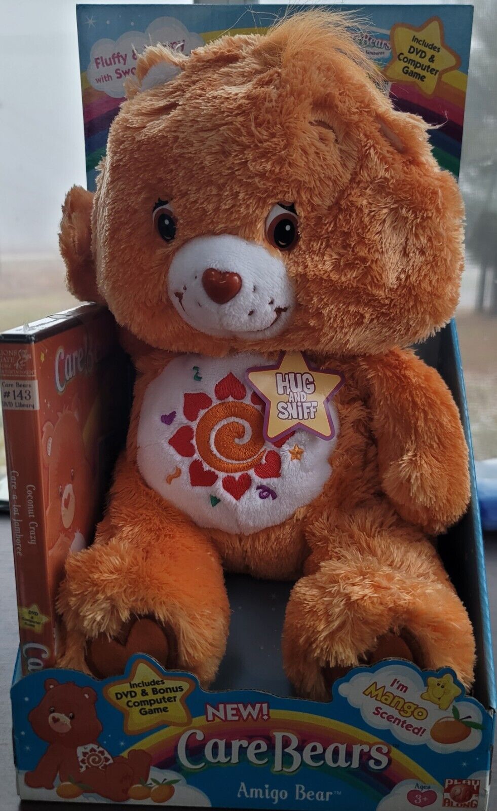 RARE 2006 hug and sniff Amigo bear IN BOX W/DVD