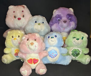 Vintage 80s Lot Of 7 Kenner Care Bears Plush Toys - Various Sizes