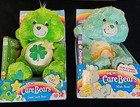 Care Bears Fluffy & Floppy 2006 Good Luck Bear Green 2005 Wish Bear W/ Box Dvd