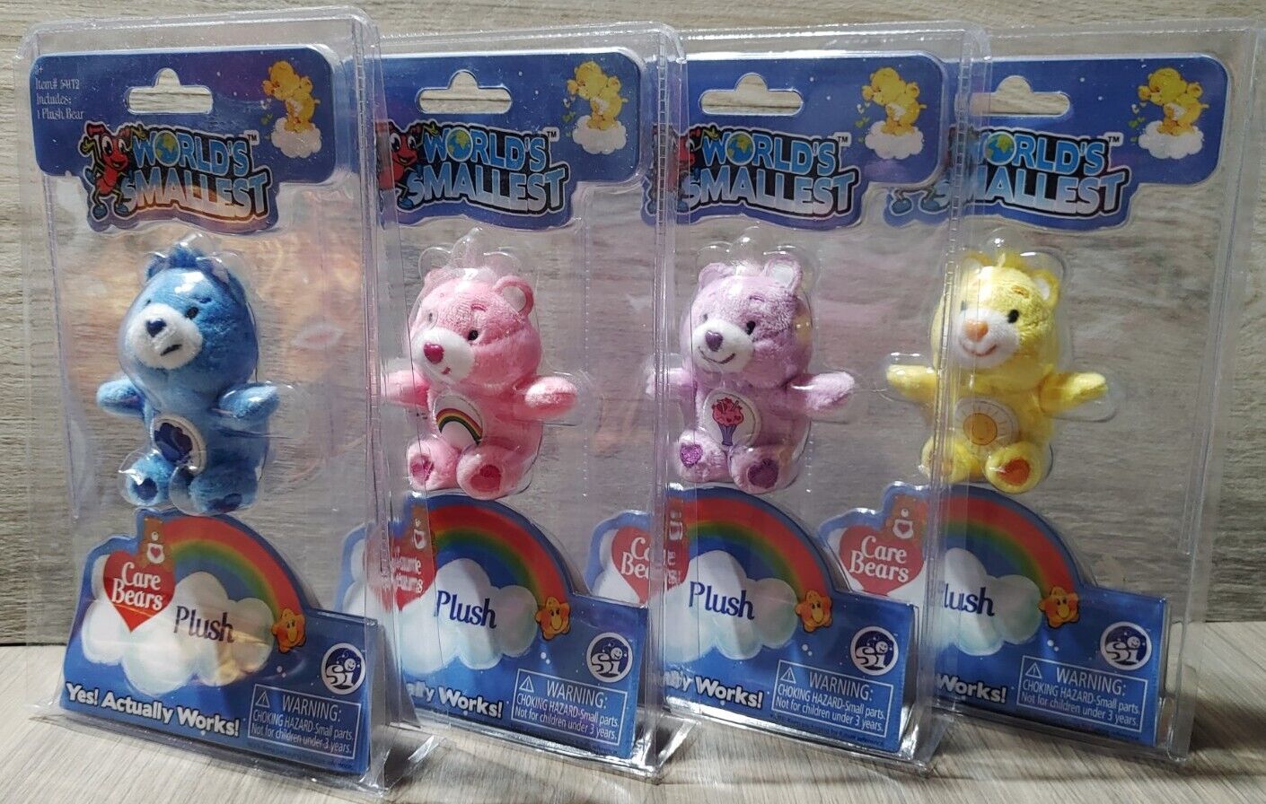 World's Smallest ~ Care Bears ~ Series 1 : Grumpy Funshine Share Cheer NIP
