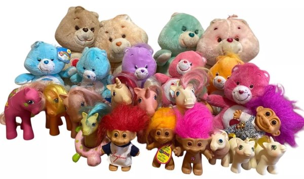 Vintage 80's Care Bears 13" 8" Plush My Little Pony Trolls Figure Doll Toys Lot