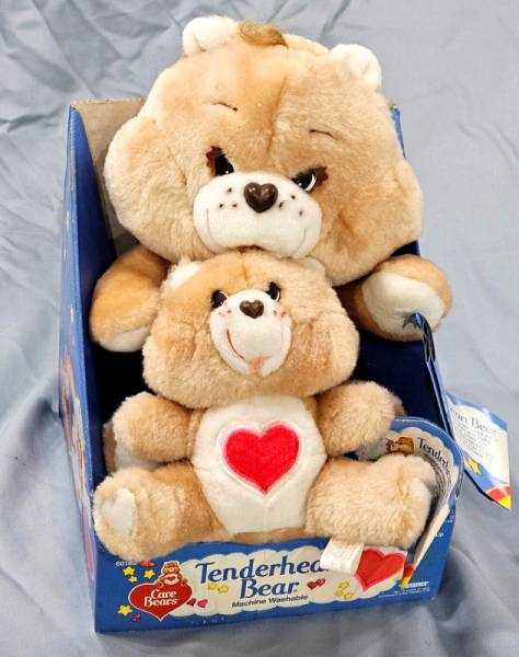 Kenner Care Bears Tenderheart Bear 7" & 12" 60180 Set Lot Vtg 1984 wTags Box MIB