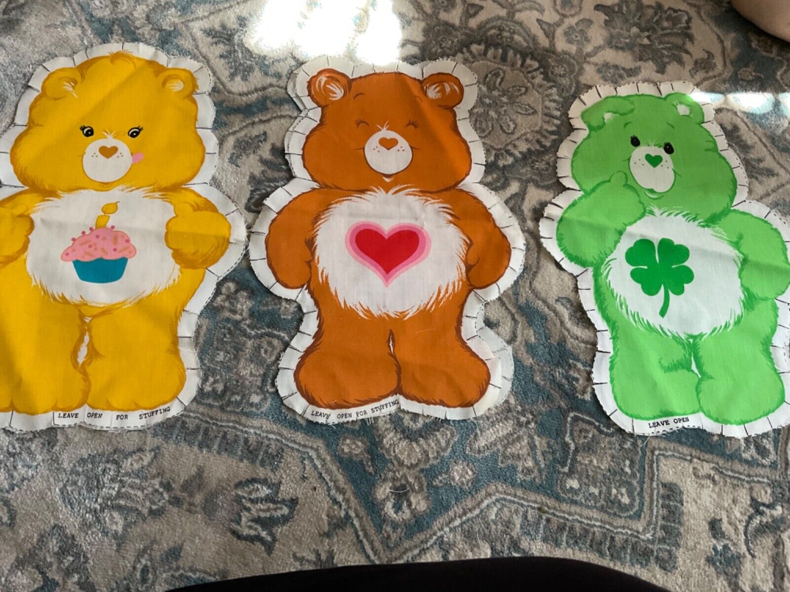 Lot Of Three CARE BEARS "FRIEND BEAR" PILLOW FABRIC PANEL