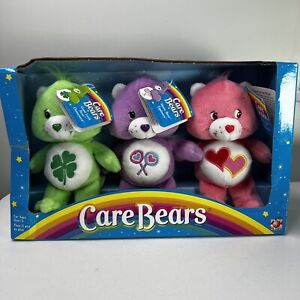 Vintage Care Bears 3 Pack Stuffed Animals Play Along NOS 2004 Good Luck Bear