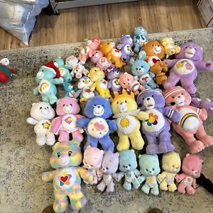 Vintage Lot Of 31 Care Bears Plush -Cousins 2002 Various Sizes & Years