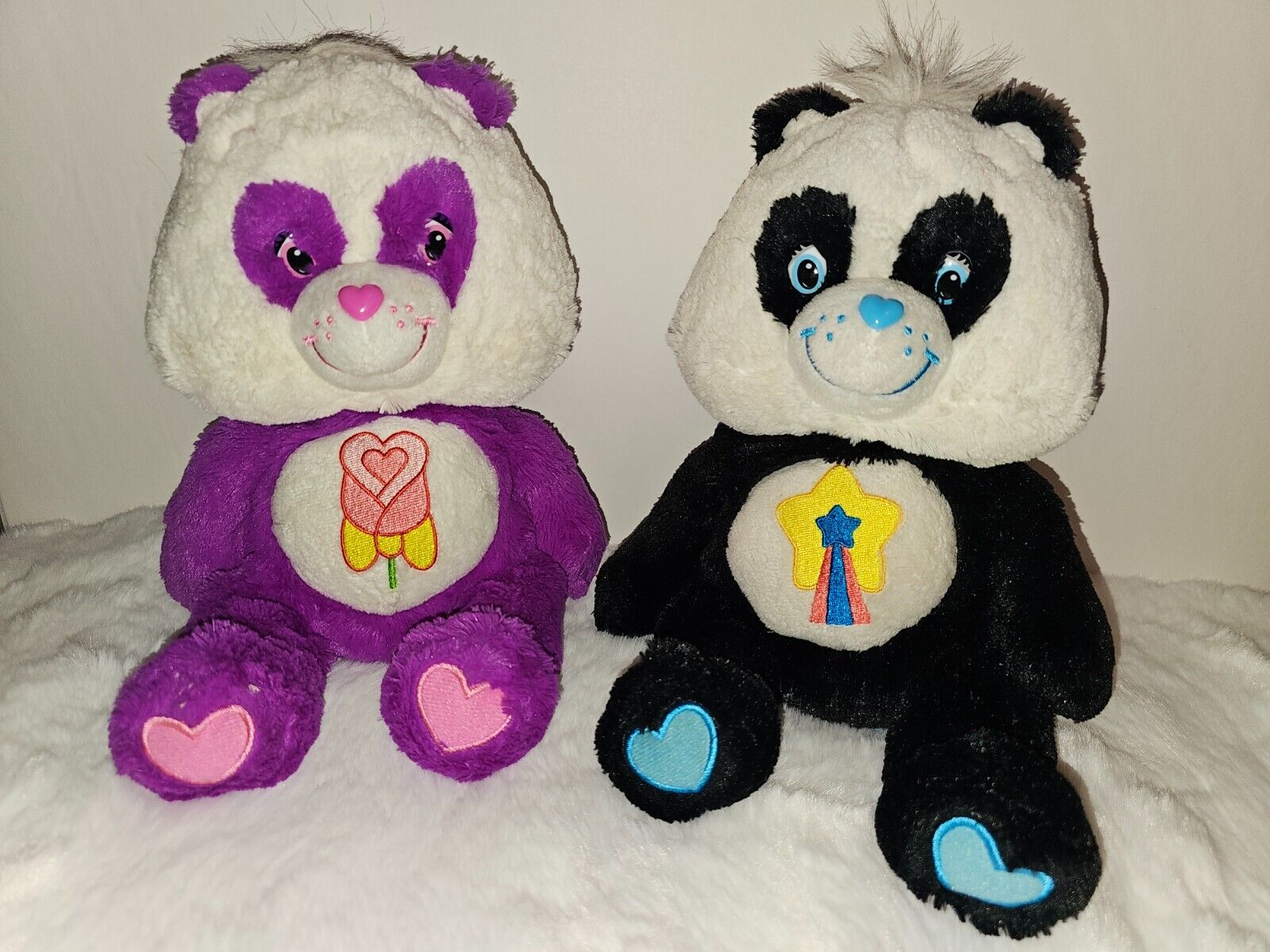 Rare/HTF Asian Fluffy and Floppy Care Bears Set of Polite and Perfect Panda