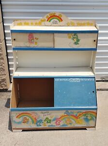 Vintage Care Bears Bear Toy Box Storage Display Chest Decor Furniture