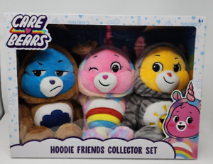 Care Bears Hoodie Friends Collector Set with Grumpy, Cheer, and Funshine Bear