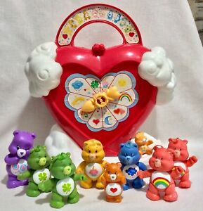 6 PVC POSEABLE CARE BEARS + 3 MORE & CARE-A-LOT CARRIER