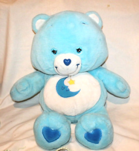 Care Bears Bedtime Bear Jumbo 28” Blue Plush 2002 Moon Star Patch HTF Huge Large