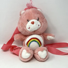 2003 20th Anniversary Care bear plush Cheer bear backpack Pink Rainbow Vintage