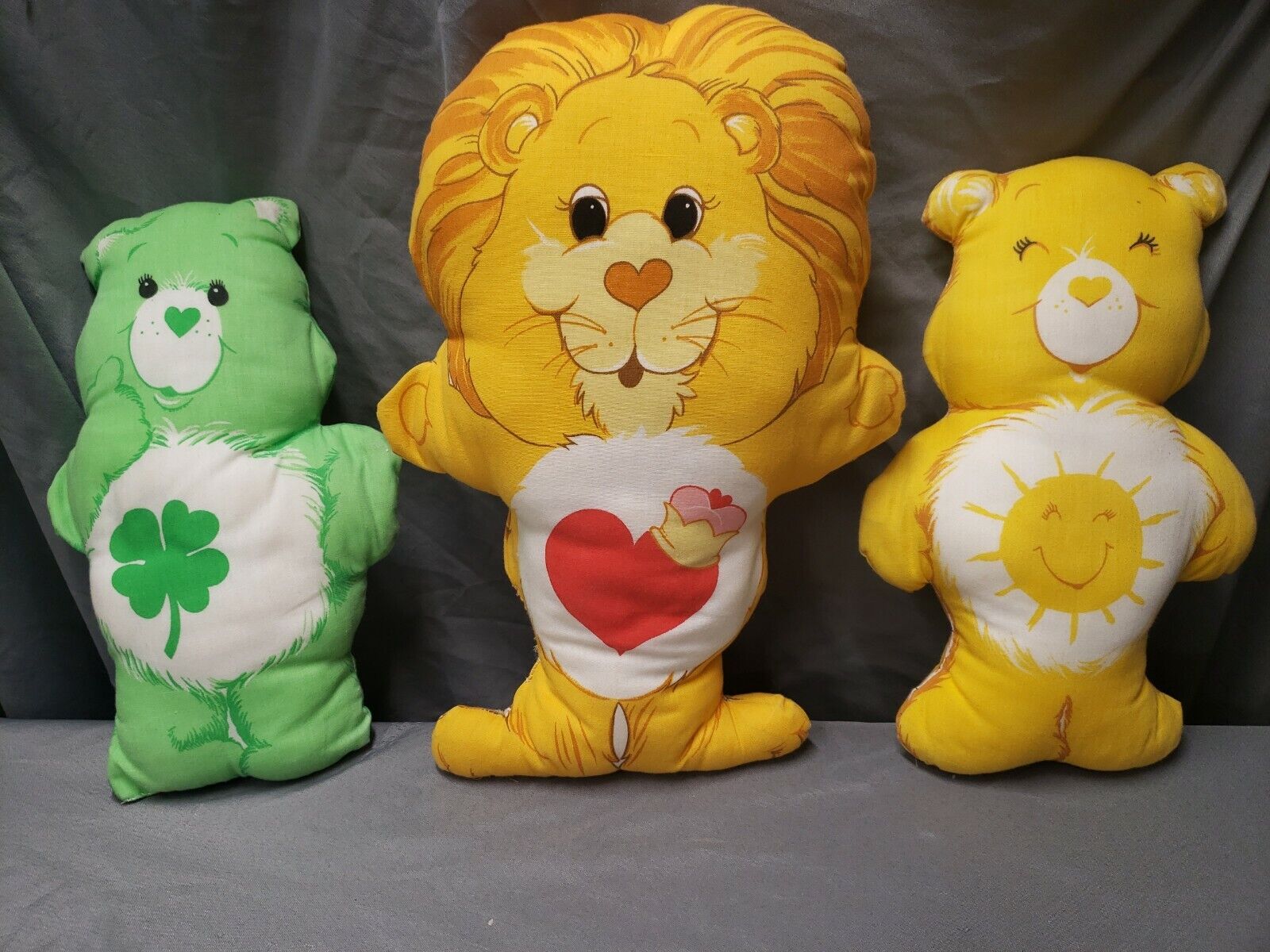 Vintage Care Bears & Brave Heart Lion Homemade Stuffed Plush