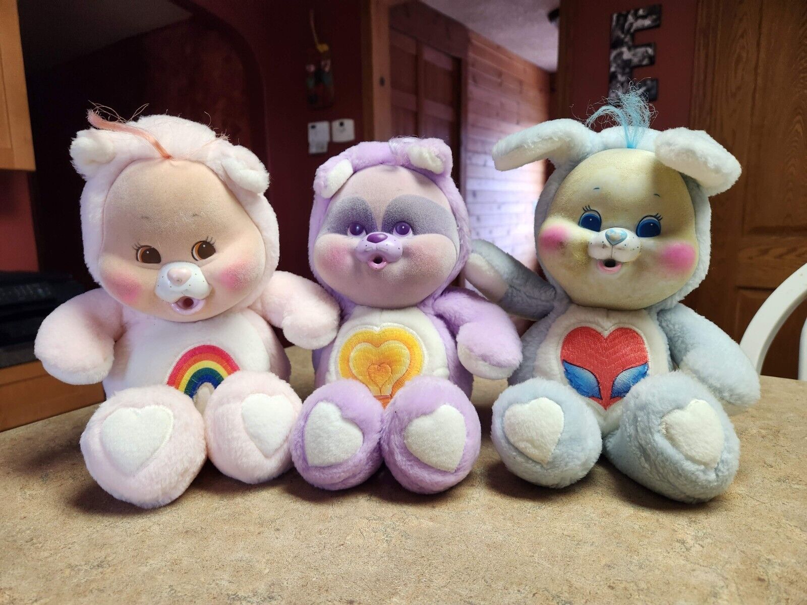 CHOICE OF 1 - 1986 Care Bears Cubs CHEER- BRIGHT HEART - SWIFT HEART Flocked