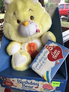 Vintage 1980’s Kenner Care Bears Plush Birthday Bear, in Original Box with Tag