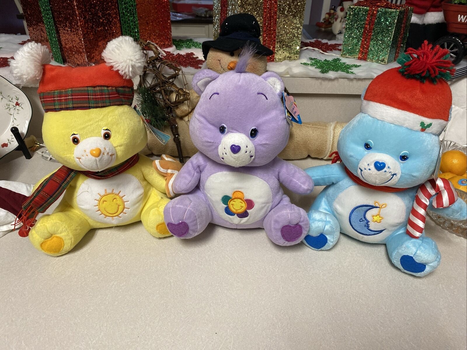 NEW Care Bears Bedtime Bear (2006), Harmony Bear (2004), and Sunshine Bear (2006