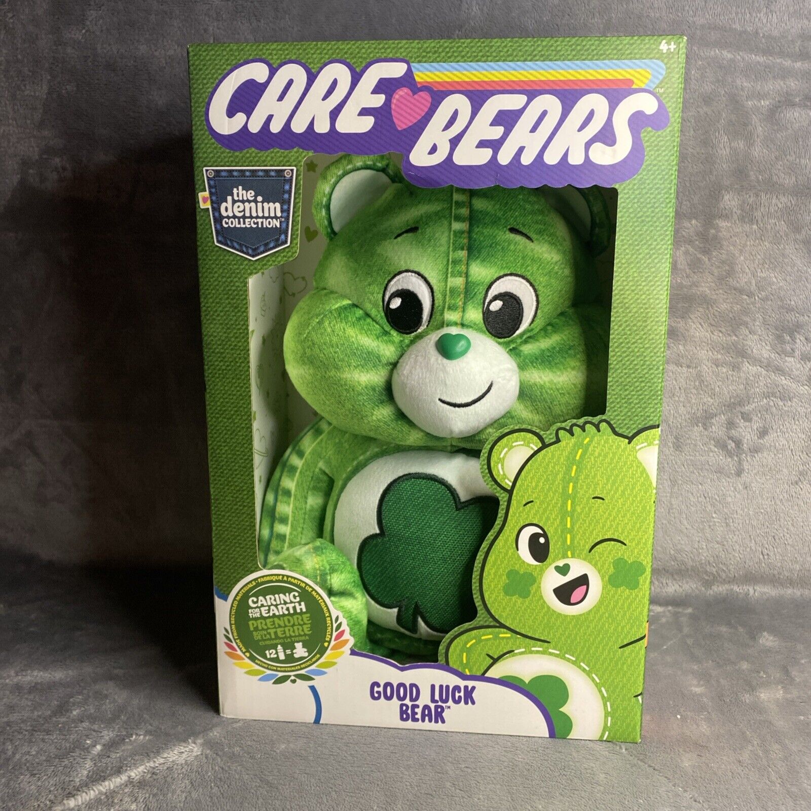? NEW CARE BEARS "GOOD LUCK BEAR" THE DENIM COLLECTION (HTF)