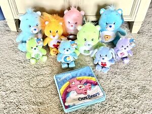 2002 - 2005 Care Bear Plush Lot Of 9 w/hangtags + Book Great condition!