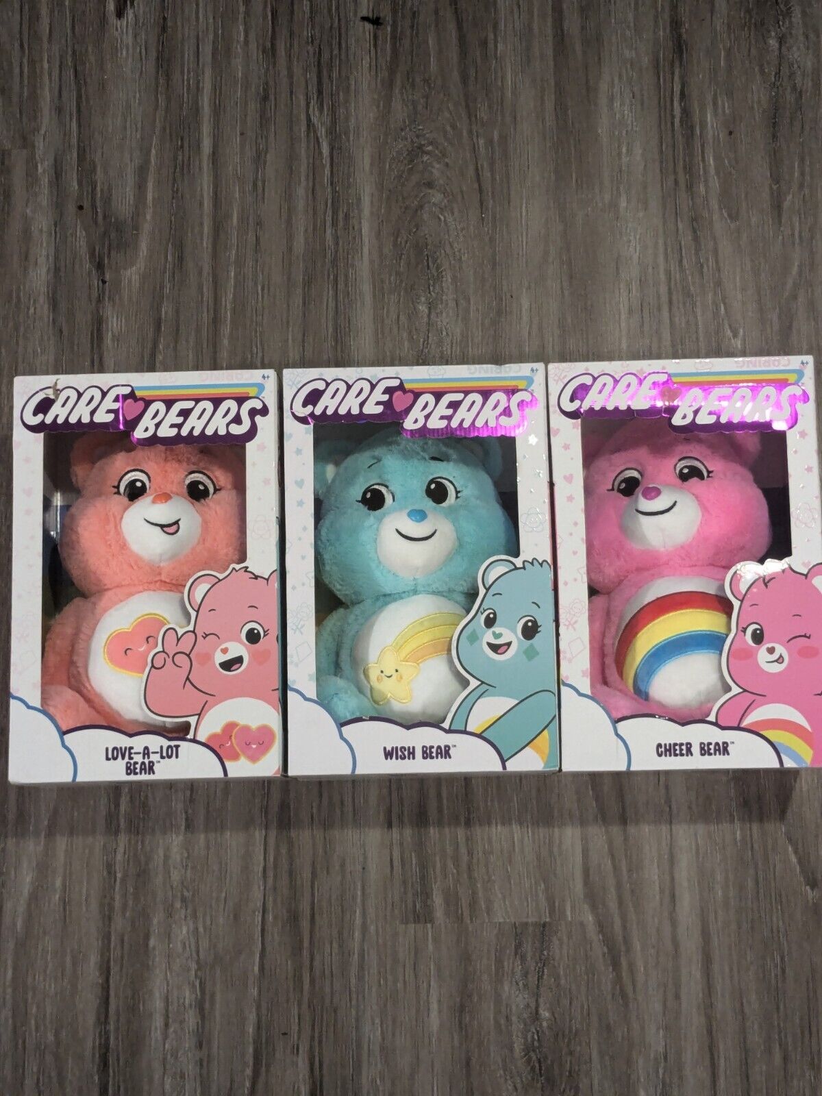 New 2021 Care Bears Collectible Plush Lot Wish Bear, Cheer Bear, Love-a-lot Bear