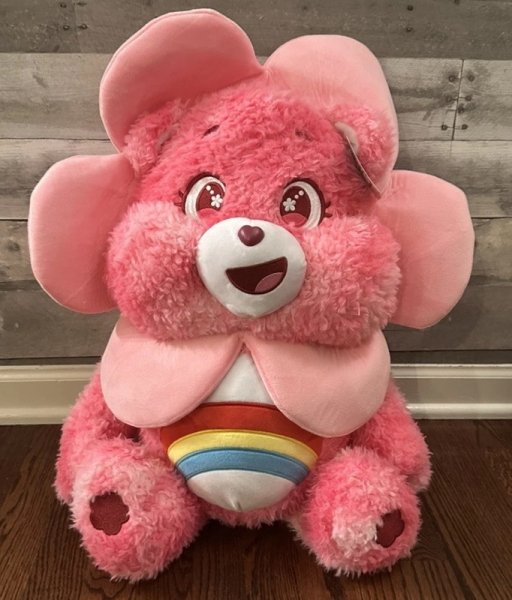 Care Bears CHEER Bear Easter Spring Flower Dress Up Jumbo Plush 30" NWT