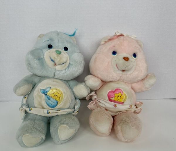 Vintage 1983 Kenner Care Bears Baby Tugs & Baby Hugs Plush Toys