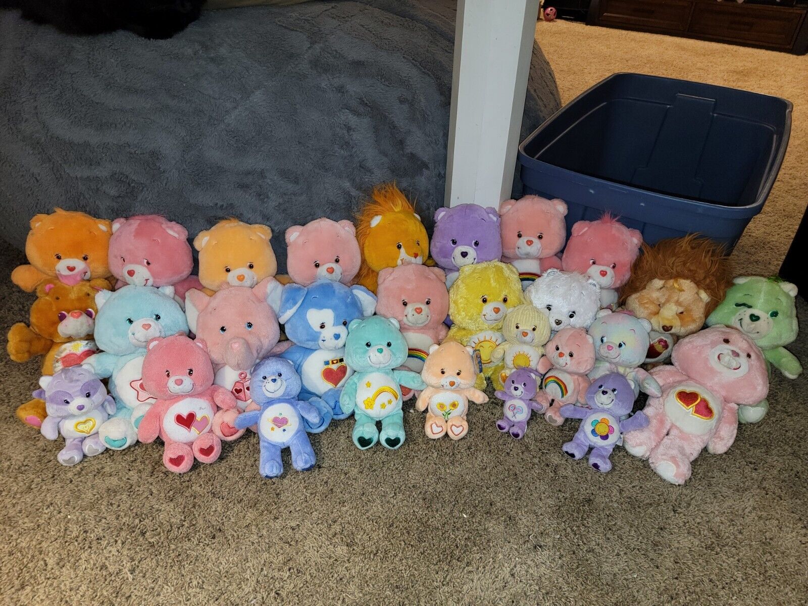 Vintage Care Bears Plush Lot of 28 1980s-2000s Plushies Includes Cousins