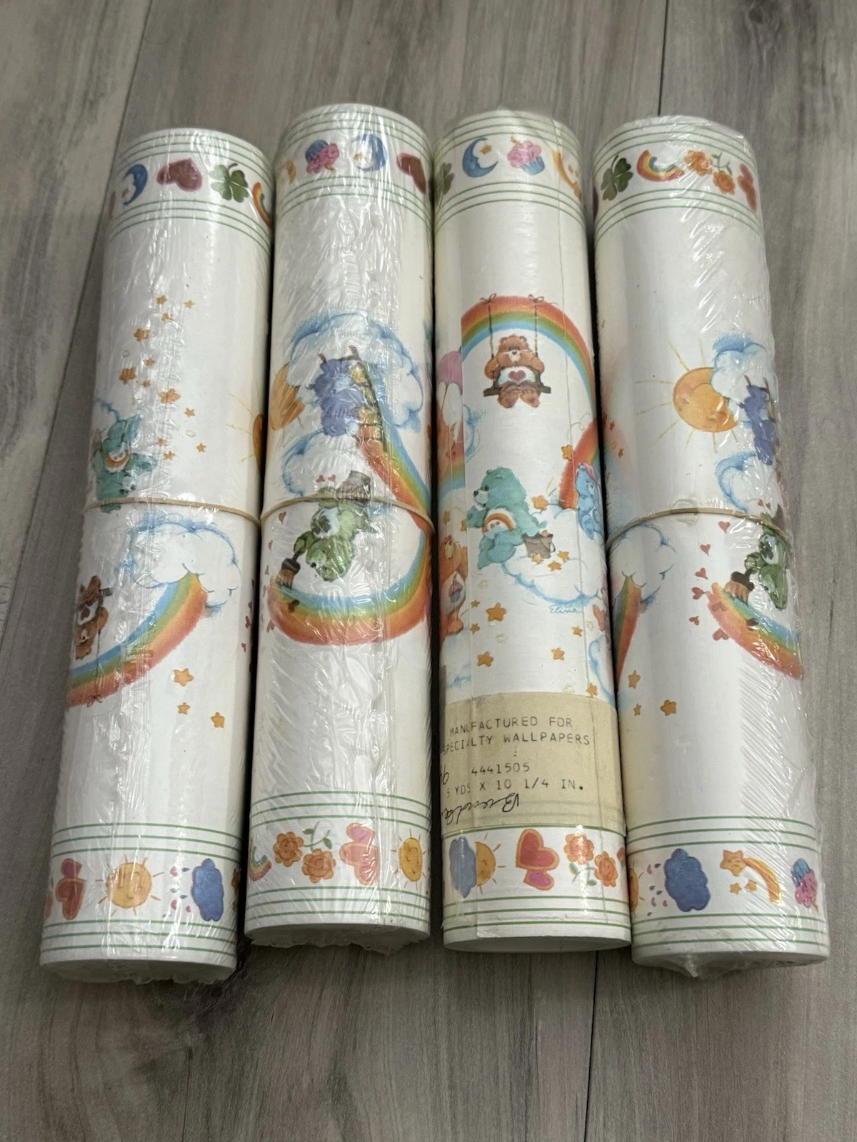 Lot 4 rolls Vintage 1983 Care Bears Wallpaper Roll Borders Total 20 Yards