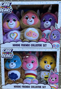 2021 Care Bears Removable Hoodie Friends Plush Complete Collector Set of 6 Bears