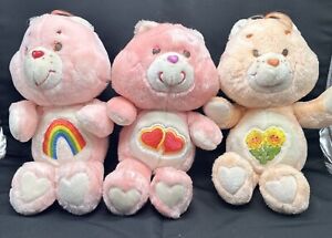 Vintage Kenner Lot Of 3 Care Bears Plush Cheer Bear Friend  Love A Lot  Rainbow