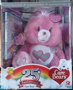 2007 Care Bears 25th Anniversary Collectors Swarovski Silver Pink Bear Edition