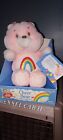 Care Bear Cheer Bear Pink Plush w/ Rainbow new in box - Vintage 1980s Kenner 13