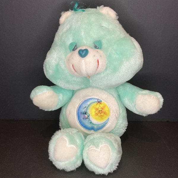 1983 Kenner - Care Bear Bedtime Plush (13") Moon Sun - "Stuffed Sleepy"