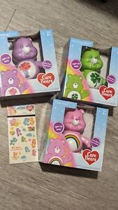 Lot Of 3 - Care Bears - Light Up Belly And Moving Arms!  Plus Stickers!