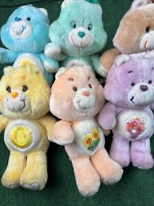 Vintage Lot of 6 Care Bears Plush 80s Kenner Stuffed Animals 1980s