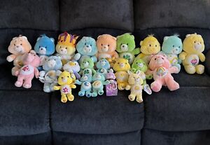 Vintage Lot Of 22 Care Bears Plush -Cousins 1983, 2002 Various Sizes & Years
