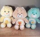 Lpt 3 Vintage Kenner 80s Care Bears Yellow Funshine, Peach Champ, Green Bedtime