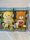 Vintage 2002 Care Bears 13" Talking And Lights Up with Tags Lot Of 4