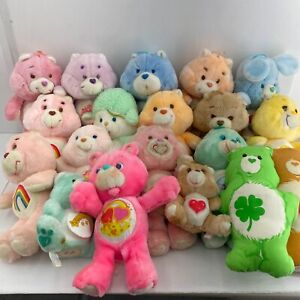 LOT VTG 19 Care Bears Plush Dolls Cousins Toys Love a Lot Share Grumpy Fun Shine