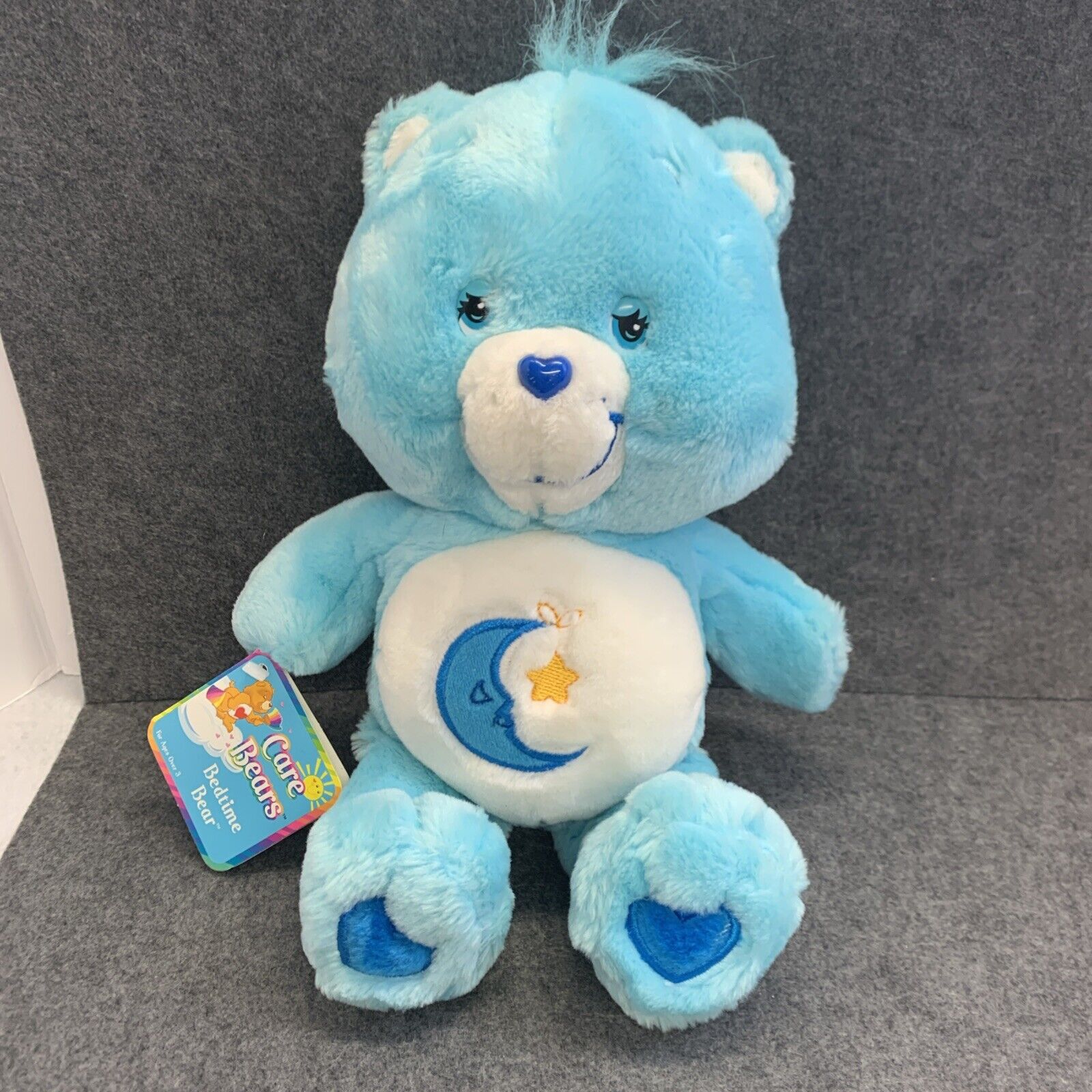 VTG Care Bears BEDTIME BEAR Blue Sleepy Moon Star 2002 Bedtime Bear Plush NWT