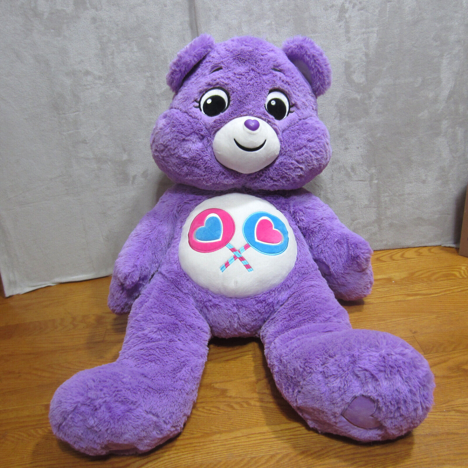 Care Bears Jumbo Share Bear Purple Lollipops Plush 36” Costco 2020 RARE ?