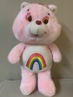 1984 Vintage Kenner Large 18 Inch Cheer Bear Care Bears Plush Rare Pink Rainbow