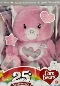 2007 Care Bears Pink 25th Anniversary Bear Swarovski Sterling Silver Accents