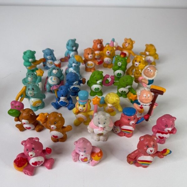 Vintage 80s Care Bears Lot - 2" PVC Figures AGC 1980s Bundle of 30 Characters