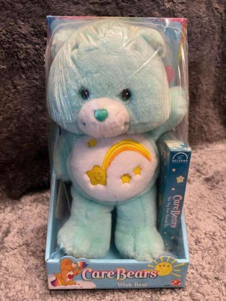 Care Bear 2002 w VHS, NIB, wish bear