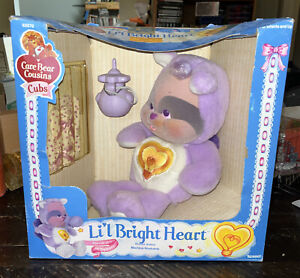 Care Bears Cousins Lil Bright Heart Vintage 1986 Kenner 11 Inch Flocked Face New