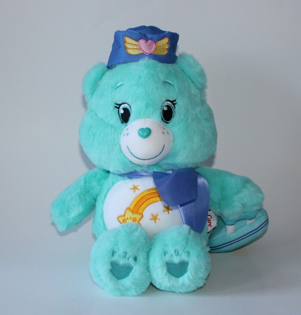Care Bears 13" Wish Bear plushie - airplane stewardess / pilot