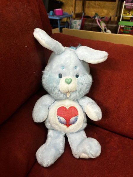 Vintage Kenner Care Bear Cousin 14" Swift Heart Rabbit Blue Bunny 1984