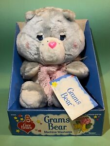 ?Vtg CARE BEARS GRAMS BEAR PLUSH TOY 15” With SHAWL  1983 KENNER New in Box