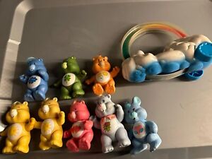 1983 Vintage Kenner CARE BEARS PVC 9 Posable Figures Baby Tugs & Rainbow Car +
