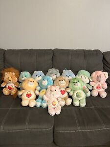 Vintage 1983 Lot of 12 Care Bears And Care Bear Cousins Plush Kenner Toys Set