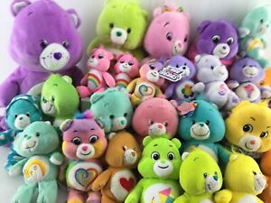 LOT of 34 Care Bears Plush Dolls Cousins Toys Love a Lot Share Grumpy Fun Shine